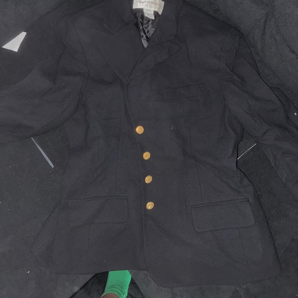 Jones New York Black Pea Coat with Gold Buttons